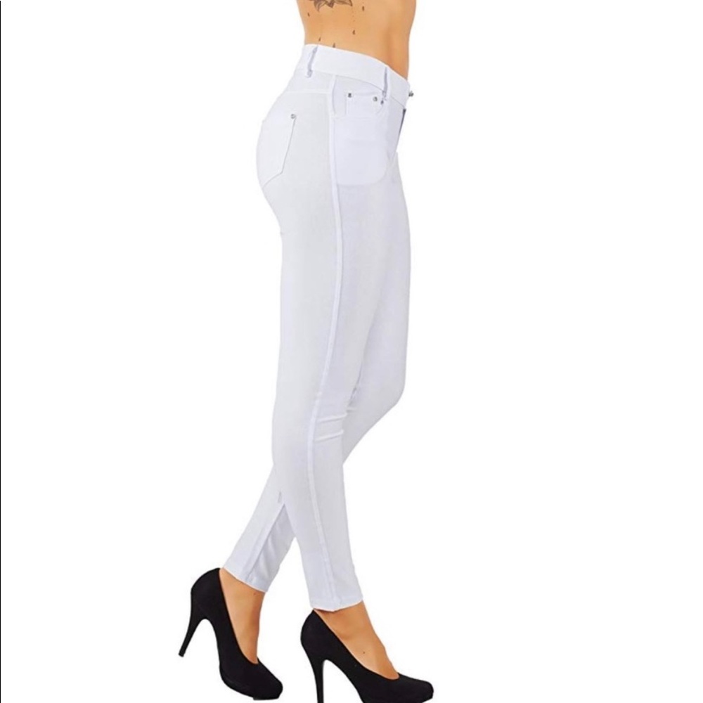 #23 White Classy Jeggings - Picture 3 of 5